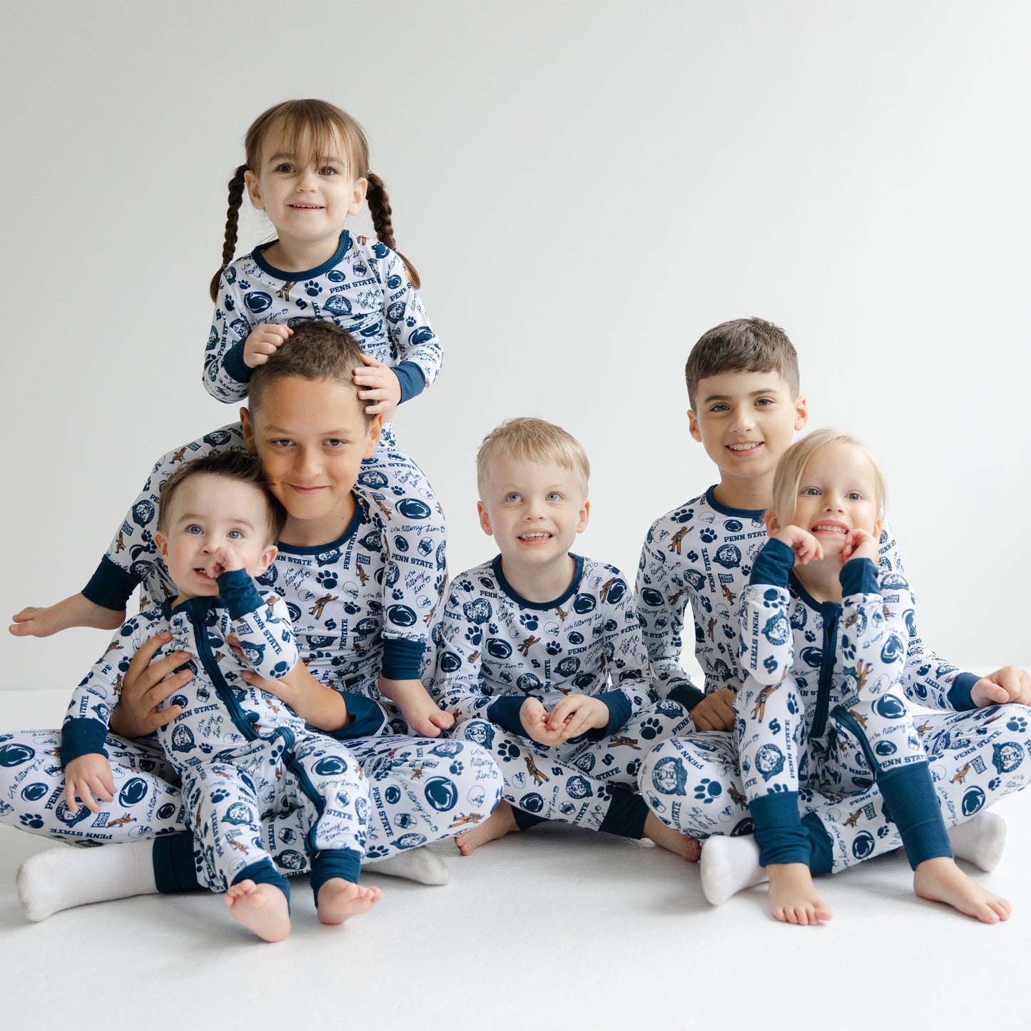 Penn State Nittany Lions two-piece bamboo pajama set for babies, toddlers, and kids