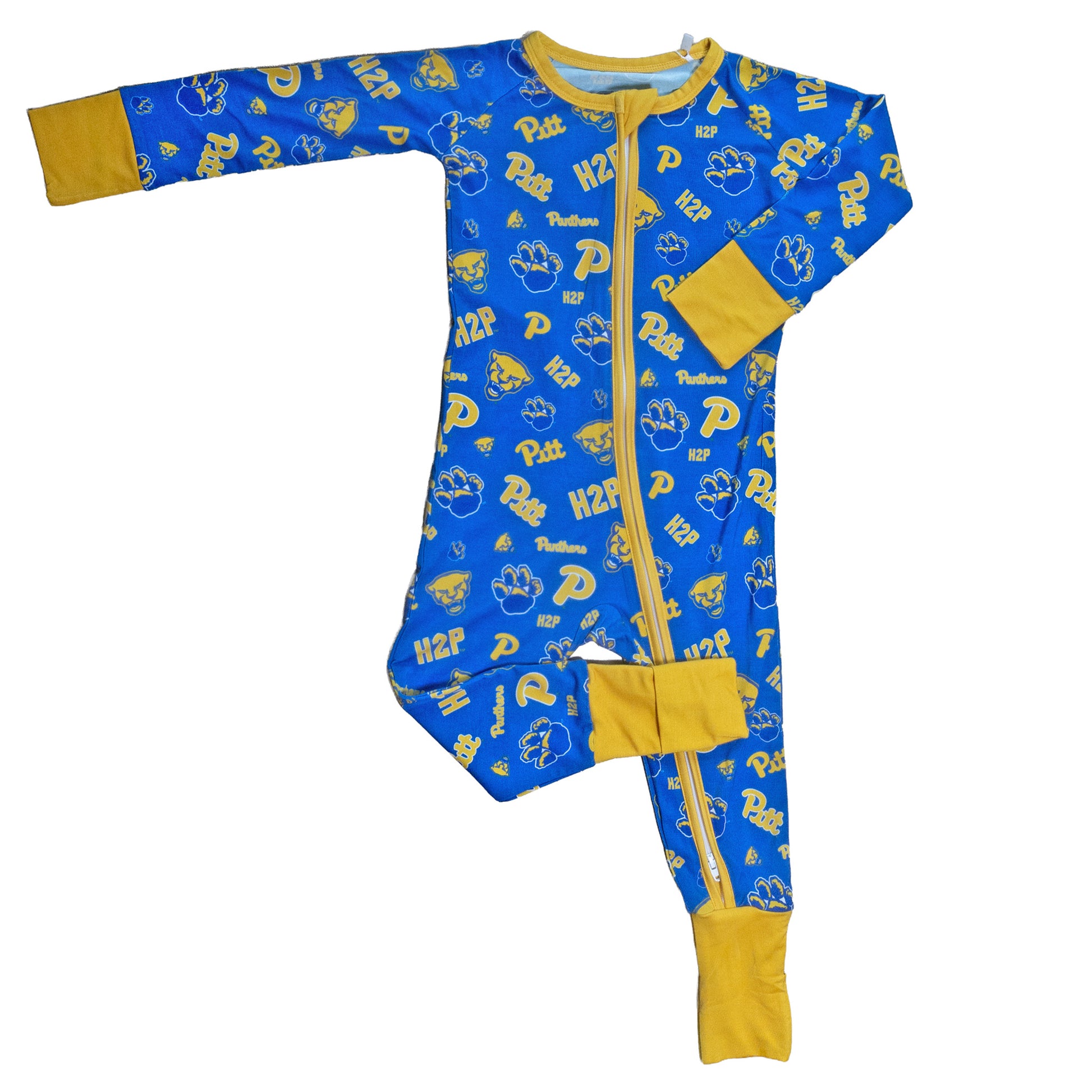 Pitt Panthers bamboo zipper pajamas for infants