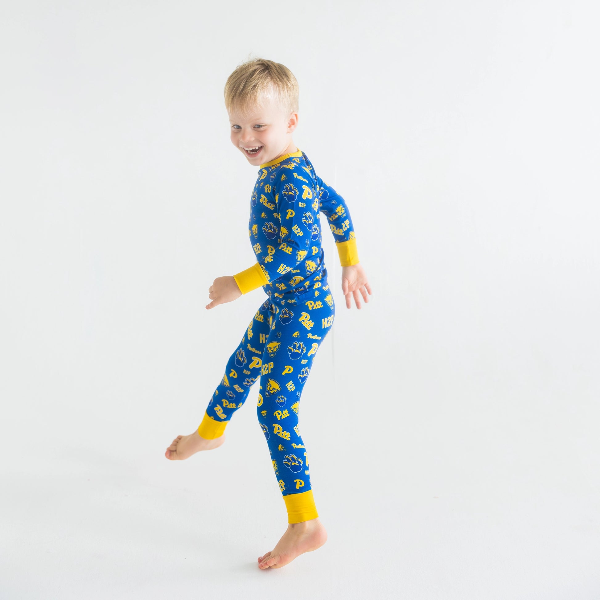 Pitt Panthers bamboo Pajama Set for children with ultra-soft breathable fabric and bold logo print.