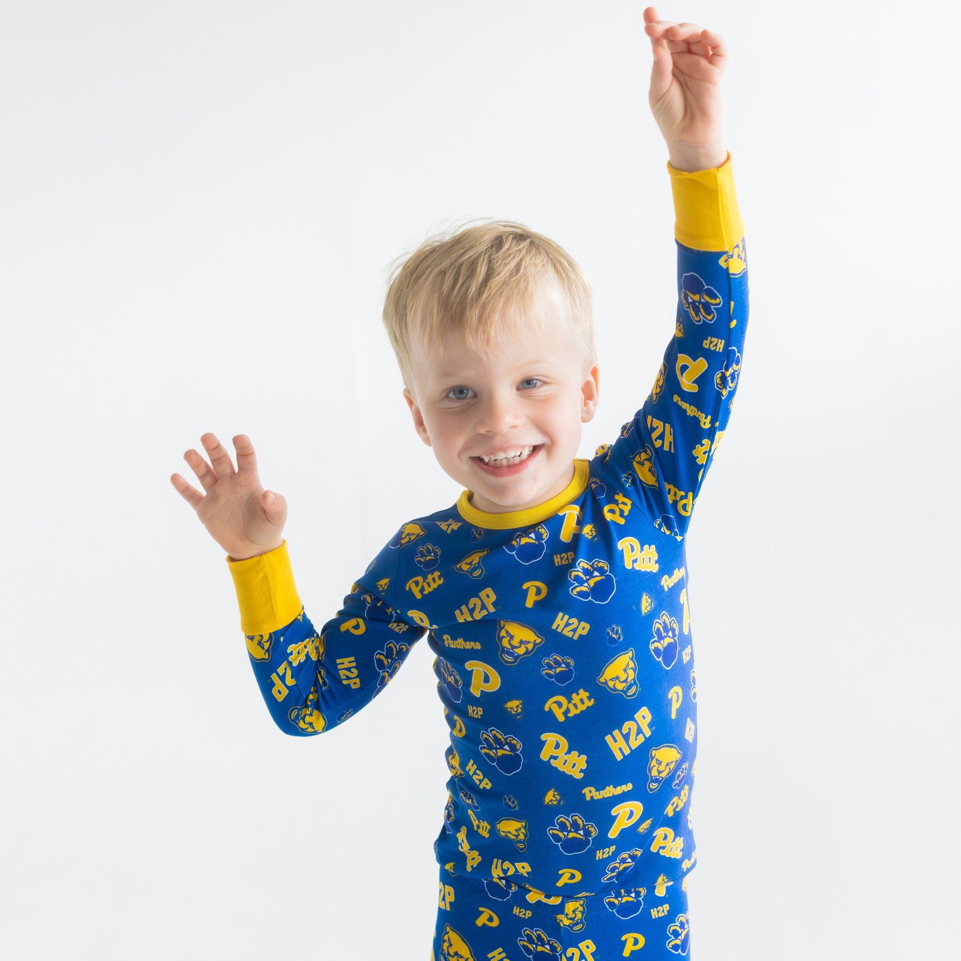 Kids Pitt Panthers pajama set with team-inspired colors