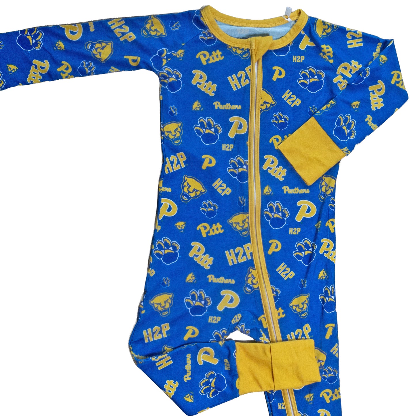 Pitt Panthers blue and gold one-piece sleeper