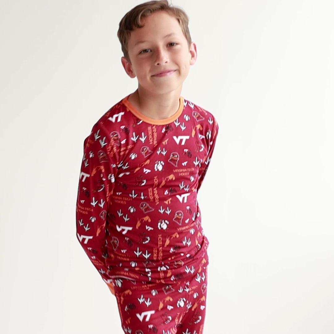 Virginia Tech Hokies Kids Bamboo Pajama Set | Tailgate Tikes