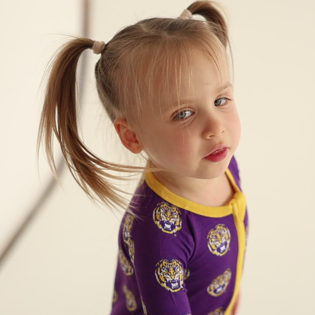 LSU Tigers Zipper One-Piece for Babies | Tailgate Tikes