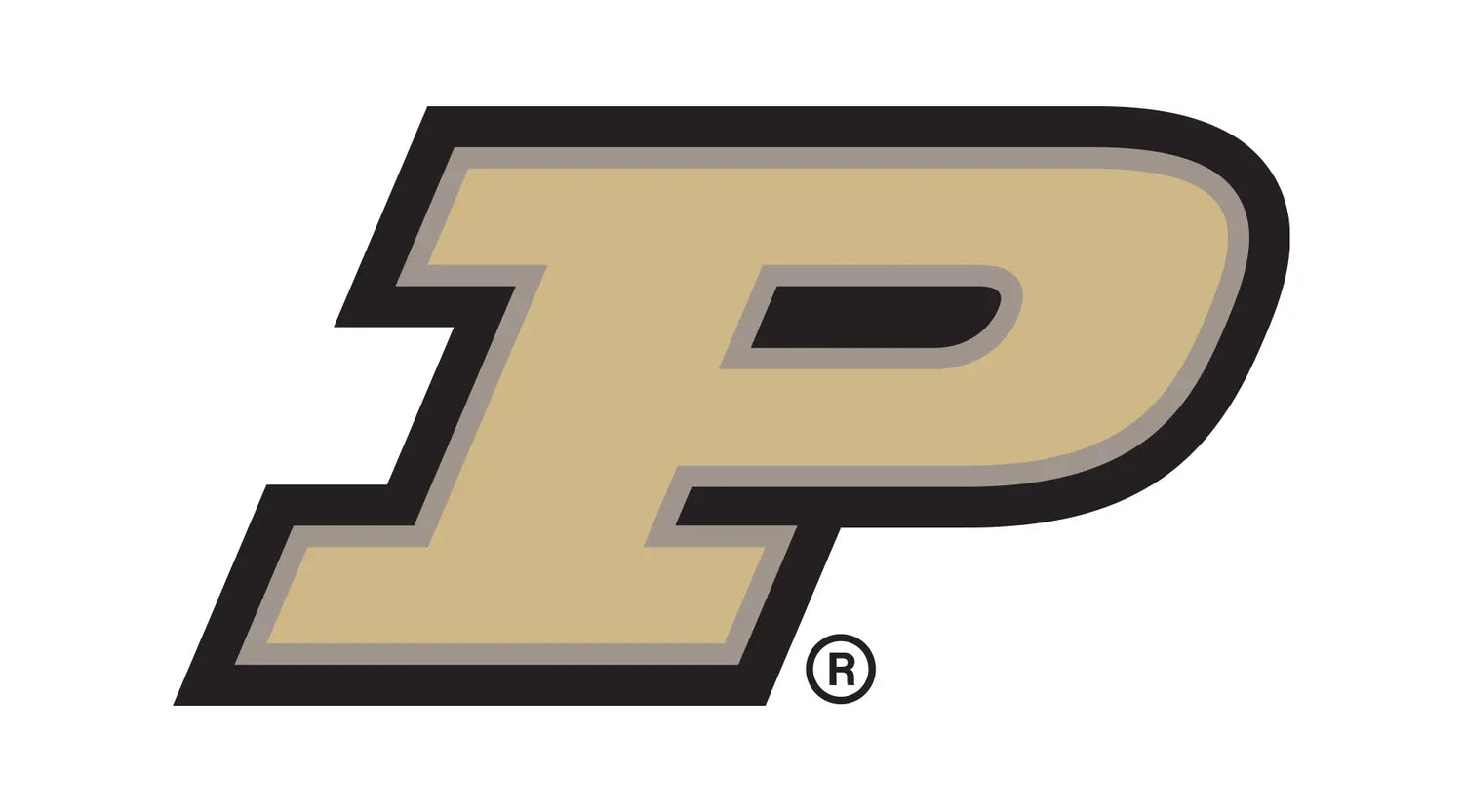 Logo of Purdue University with a large 'P' on a white background