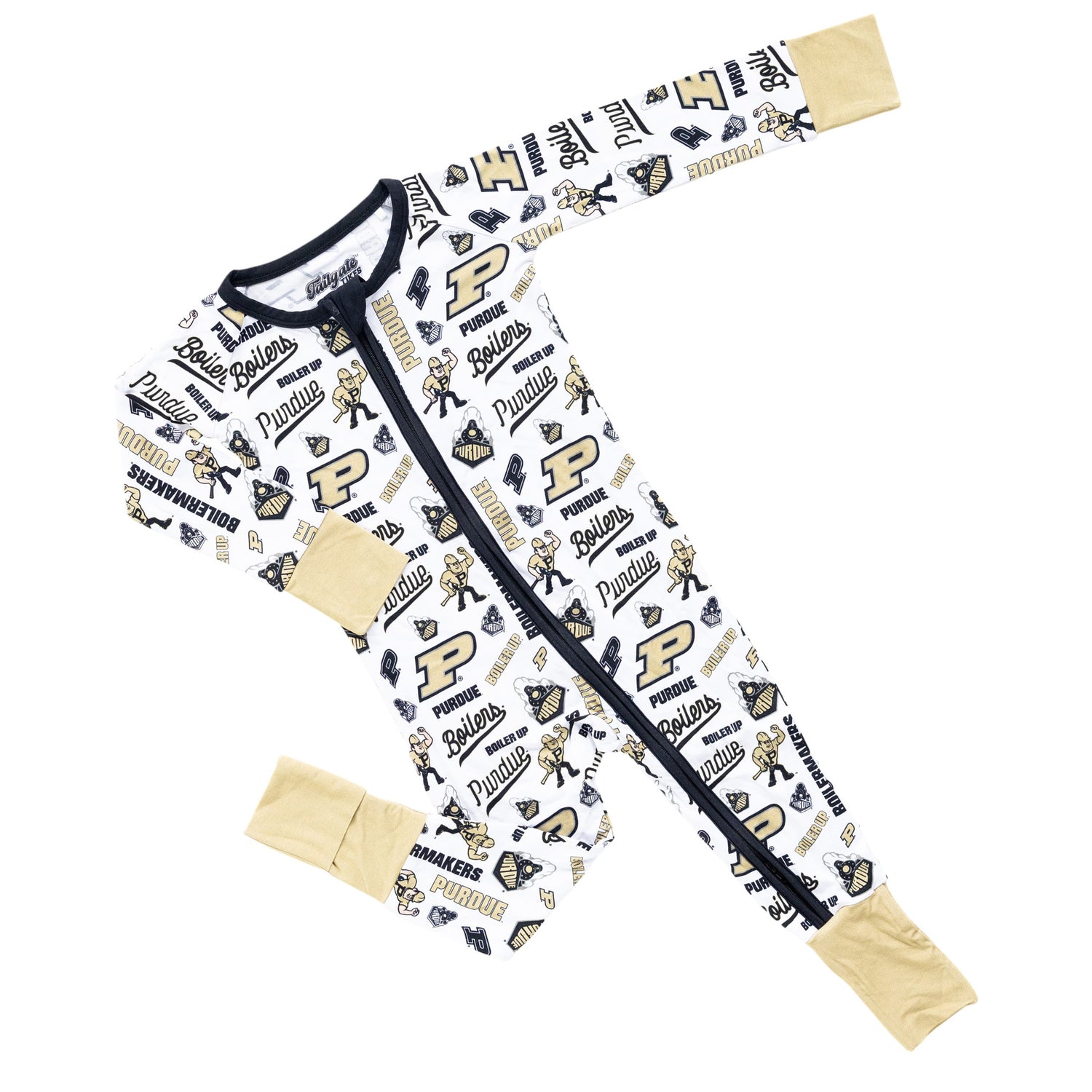 Officially licensed Purdue Boilermakers baby sleeper made from soft bamboo fabric