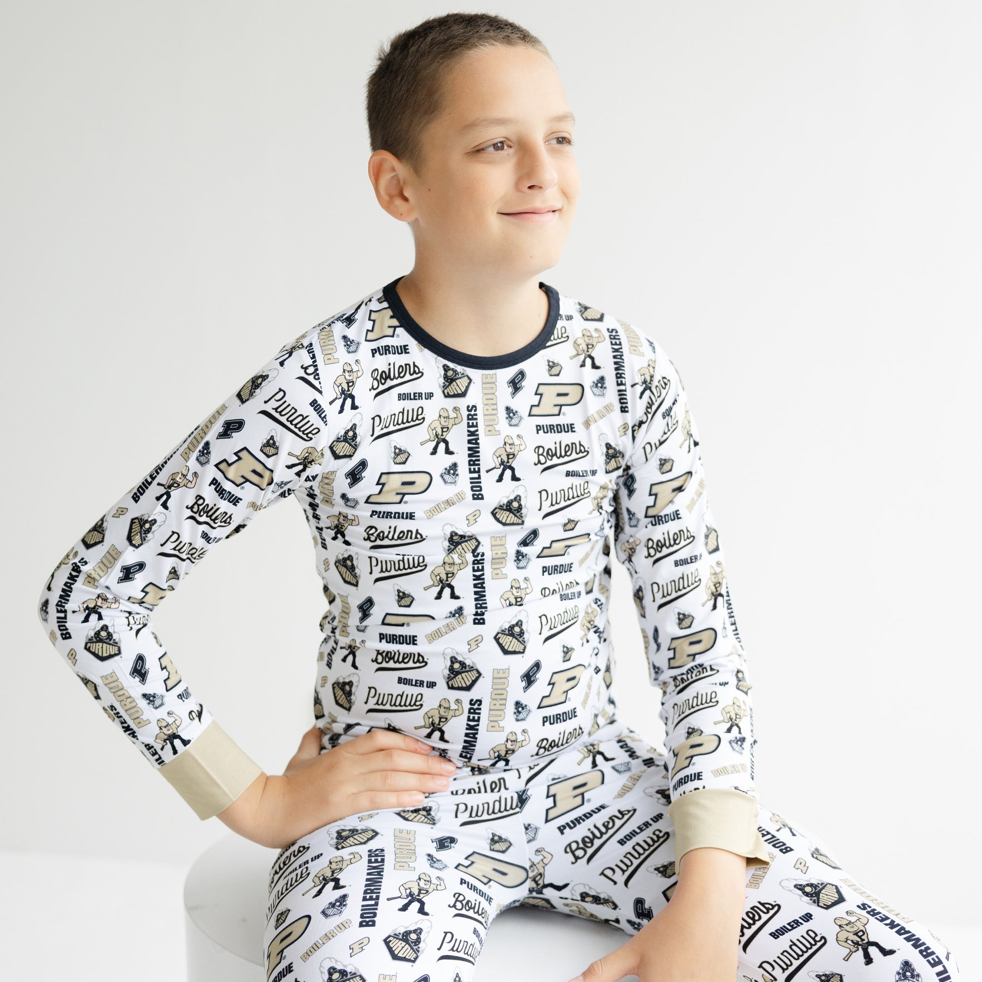 Purdue Boilermakers matching bamboo pajama set for young Boilermakers fans