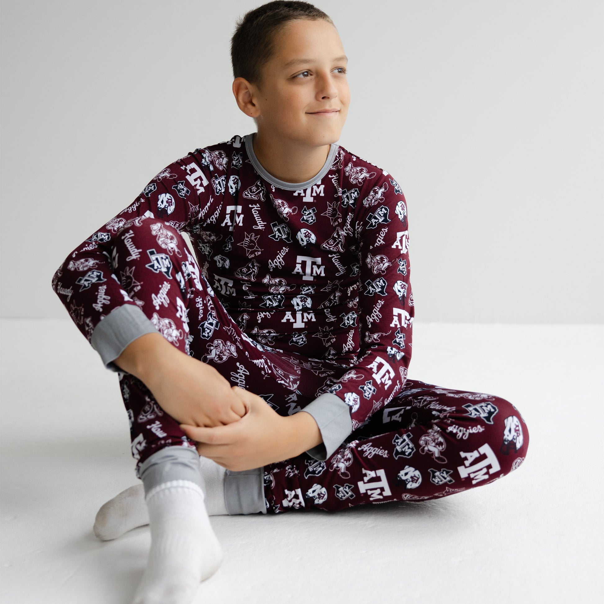 Texas A&M Aggies matching bamboo pajama set for young Aggies fans