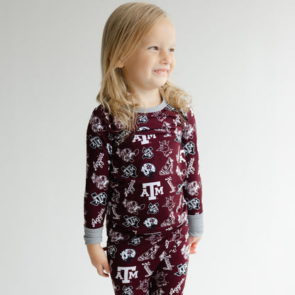 Texas A&M Aggies toddler and kids bamboo sleepwear with collegiate team print