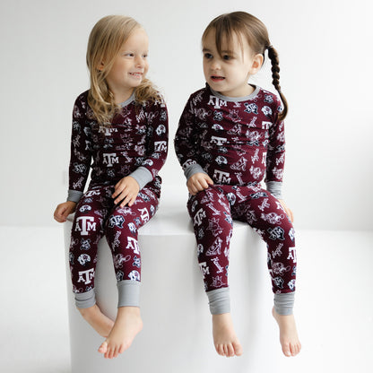 Officially licensed Texas A&M Aggies kids sleepwear with all-over Aggies branding