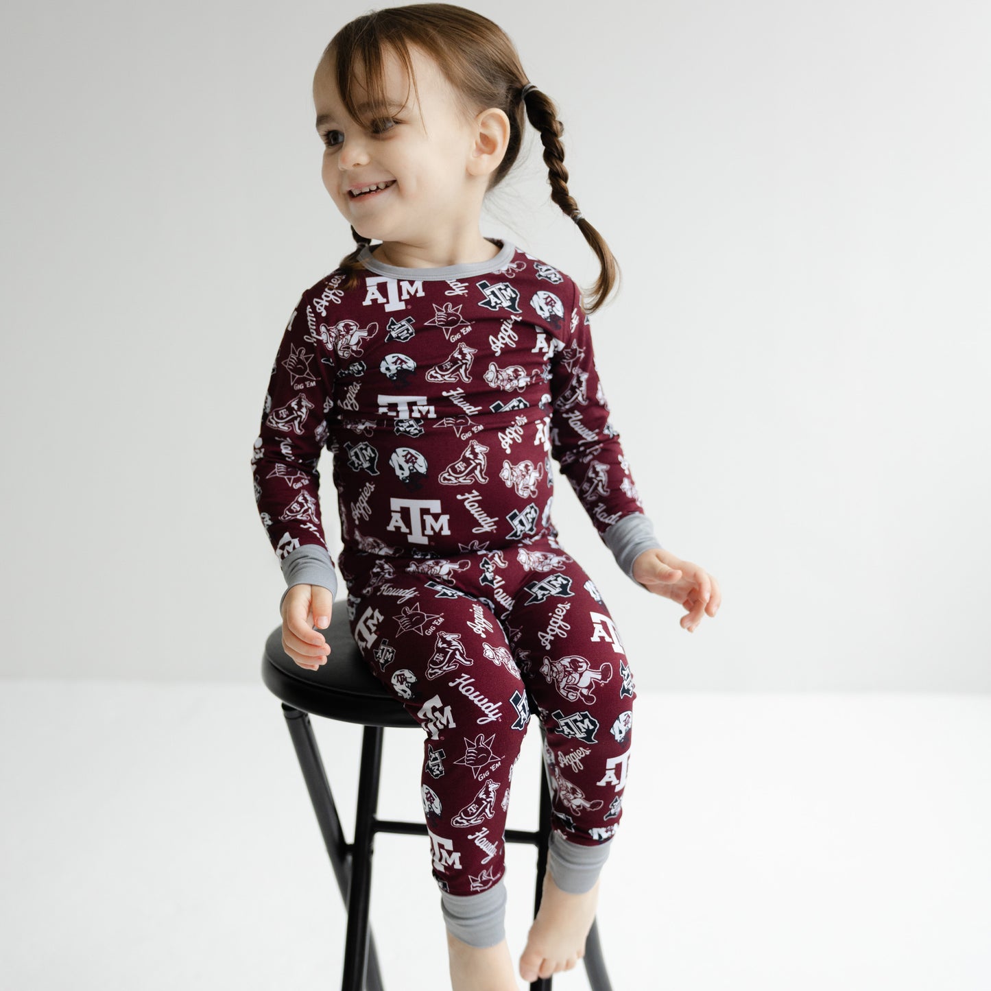 Texas A&M Aggies maroon and white bamboo pajamas for bedtime and game day