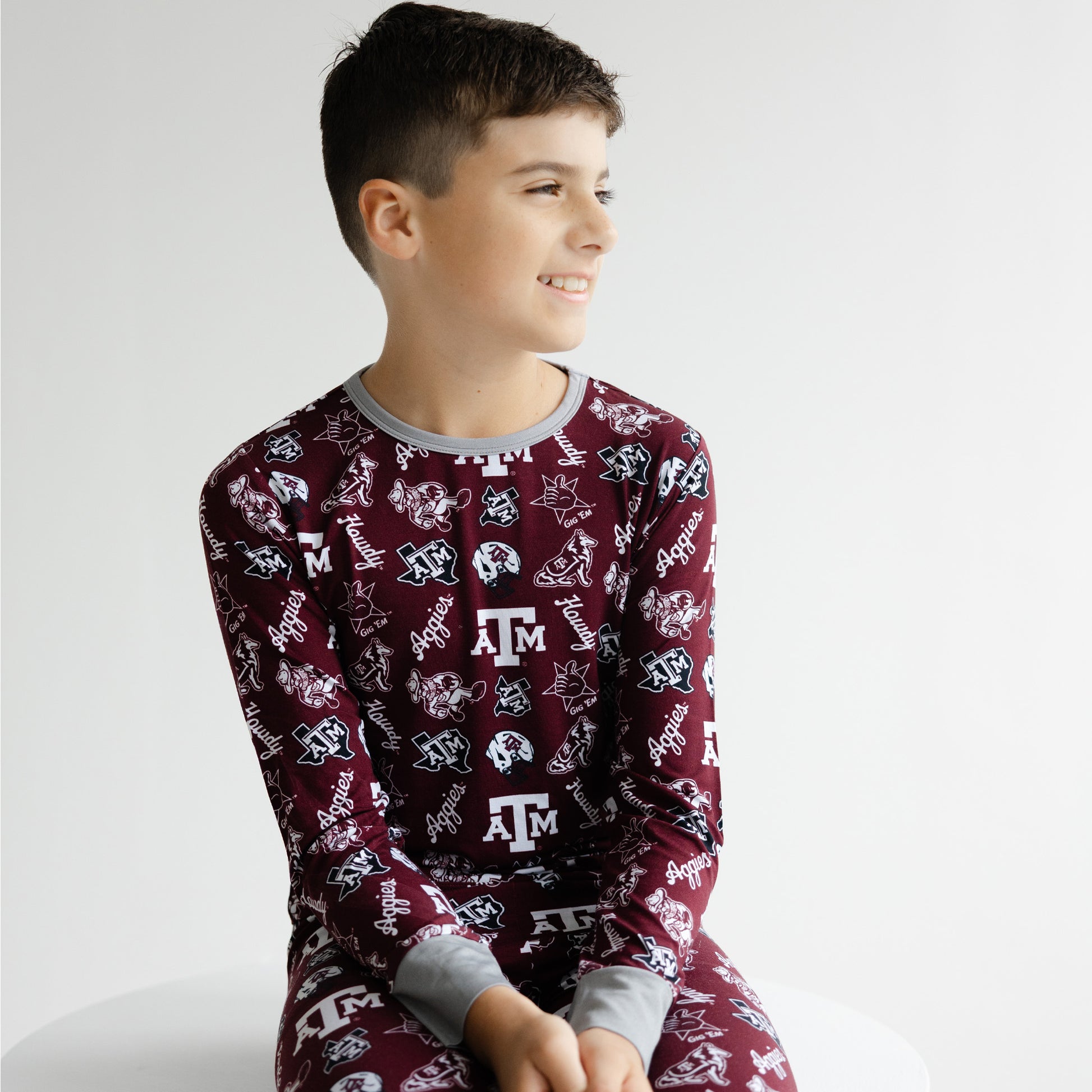 Texas A&M Aggies two-piece bamboo pajamas for little Aggies fans