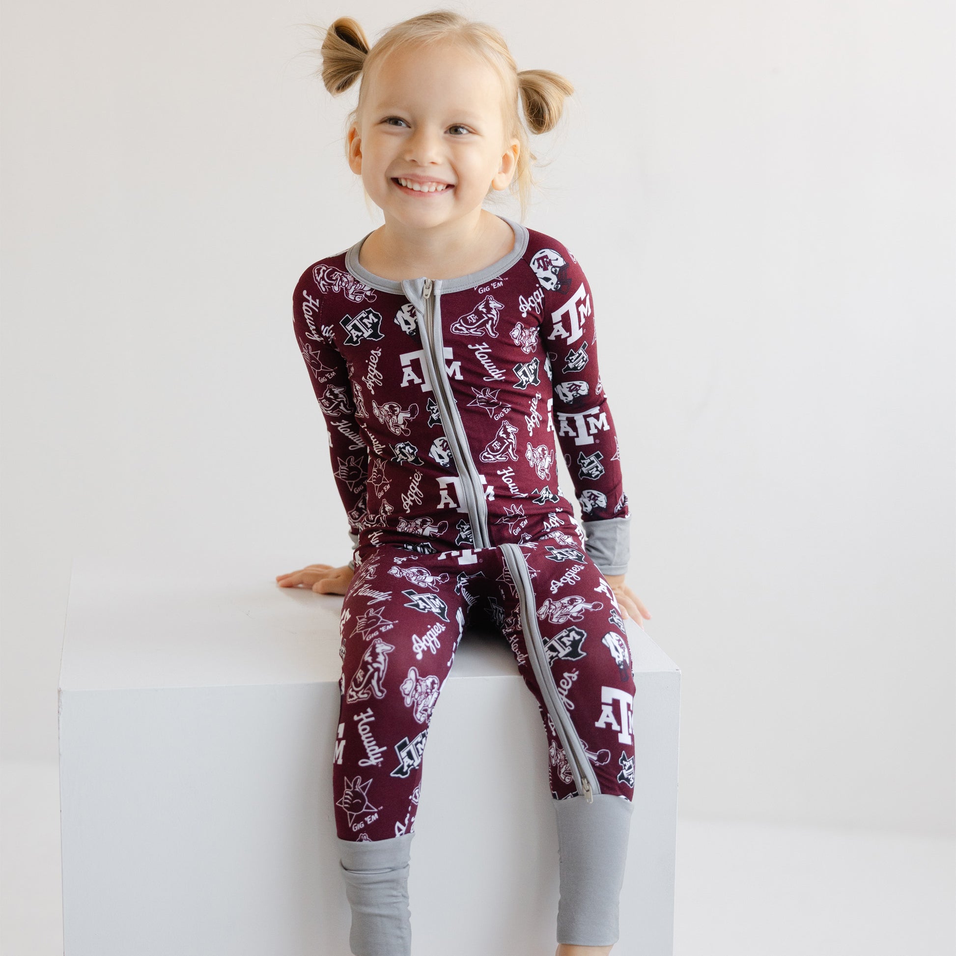 Officially licensed Texas A&M Aggies toddler girl one-piece sleeper