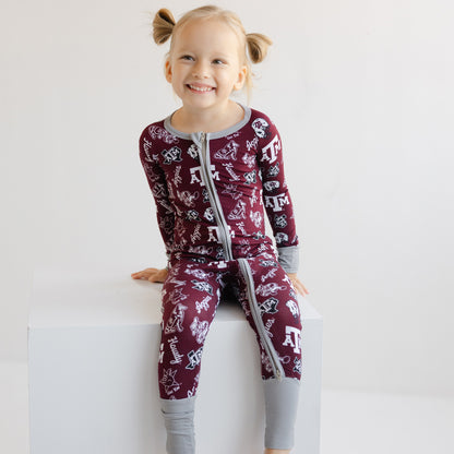 Officially licensed Texas A&M Aggies toddler girl one-piece sleeper
