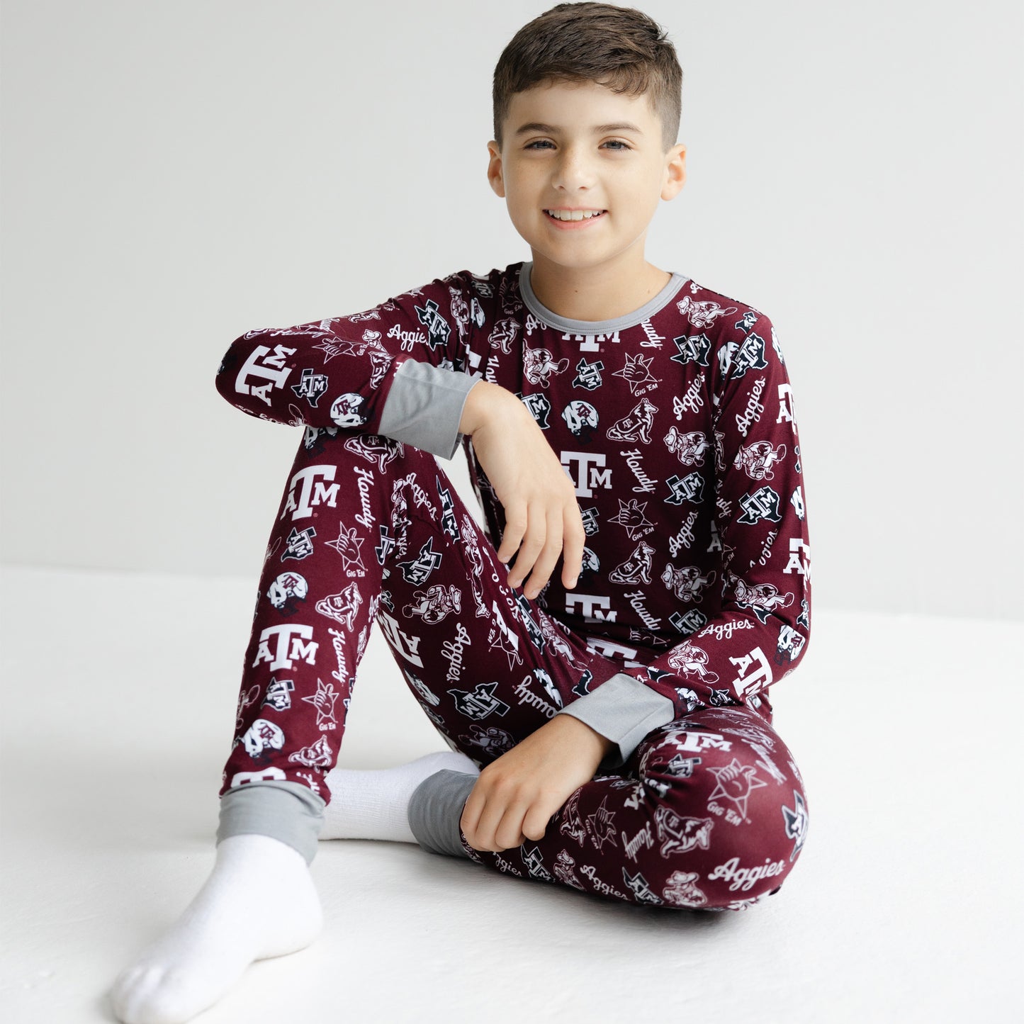 Soft bamboo Texas A&M Aggies pajamas for toddlers and children