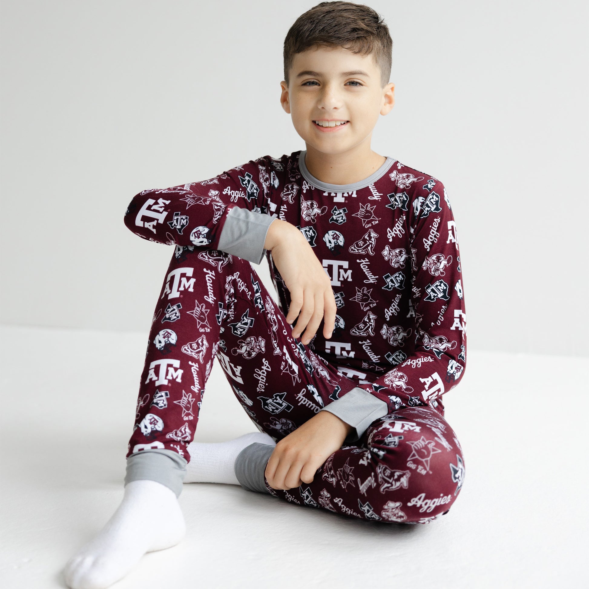 Soft bamboo Texas A&M Aggies pajamas for toddlers and children