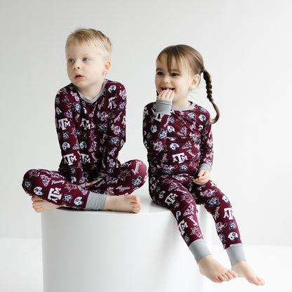Texas A&M Aggies toddler kids pajama set with team-inspired design