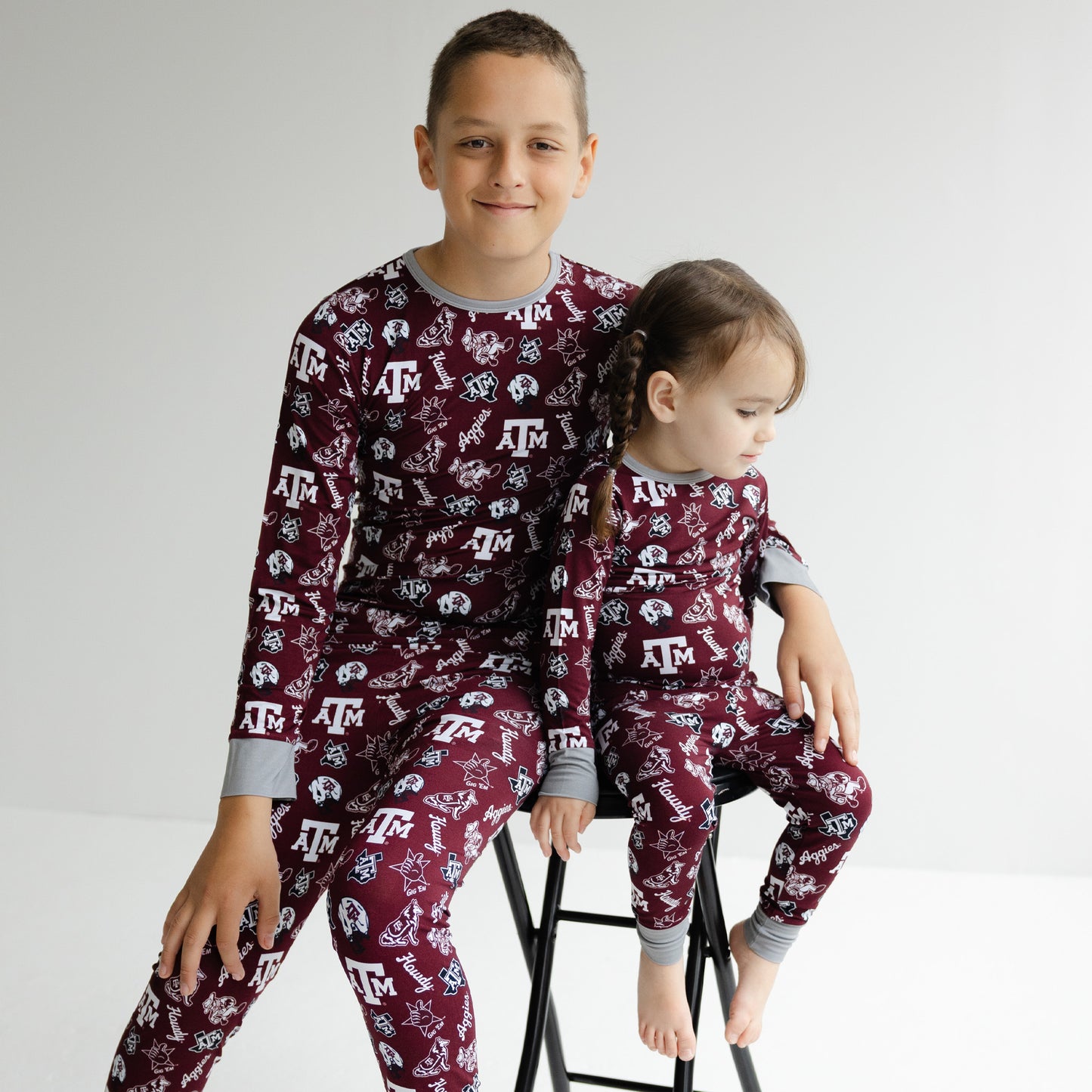 Texas A&M Aggies bamboo sleepwear set for young college football fans