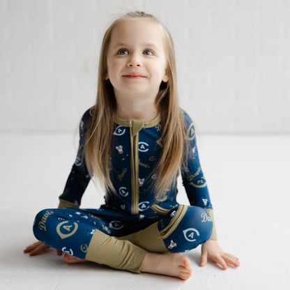 Soft bamboo UC Davis Aggies zippy one-piece for newborns and babies