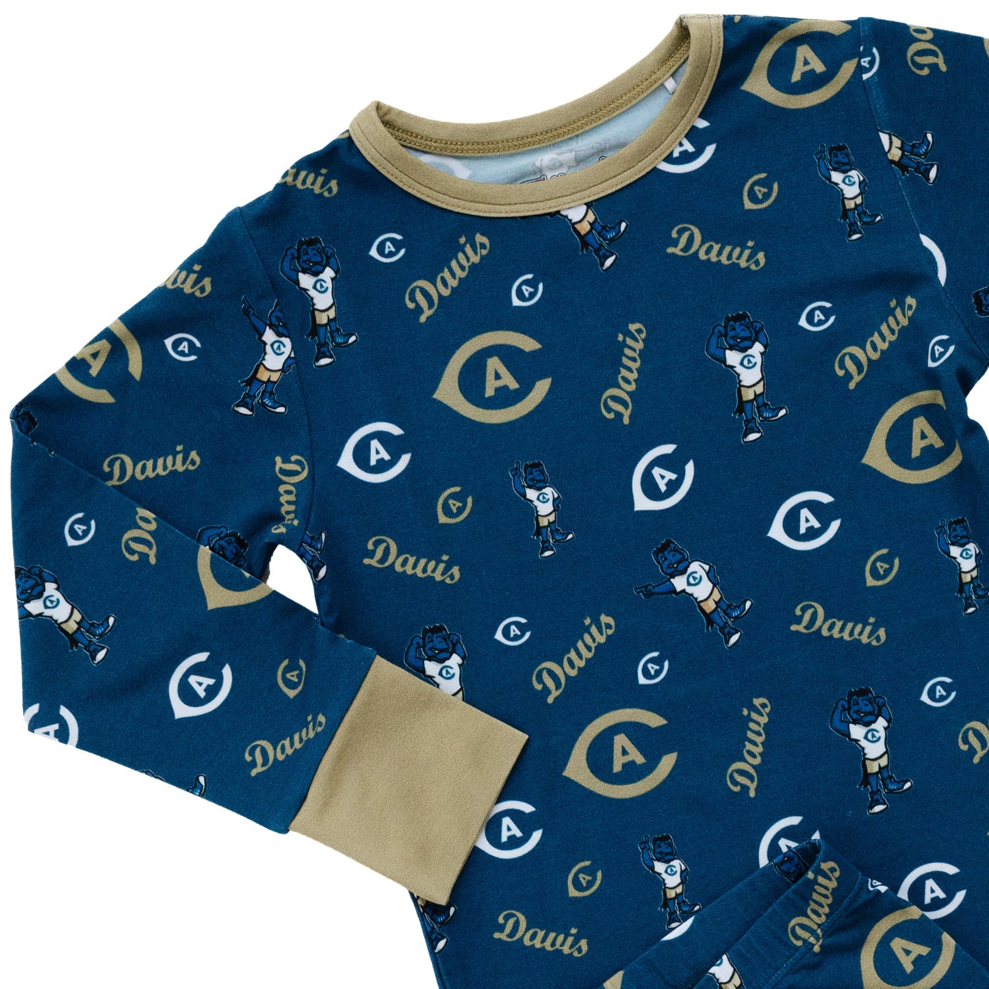 UC Davis Aggies toddler bamboo pajamas with long sleeve top and matching pants
