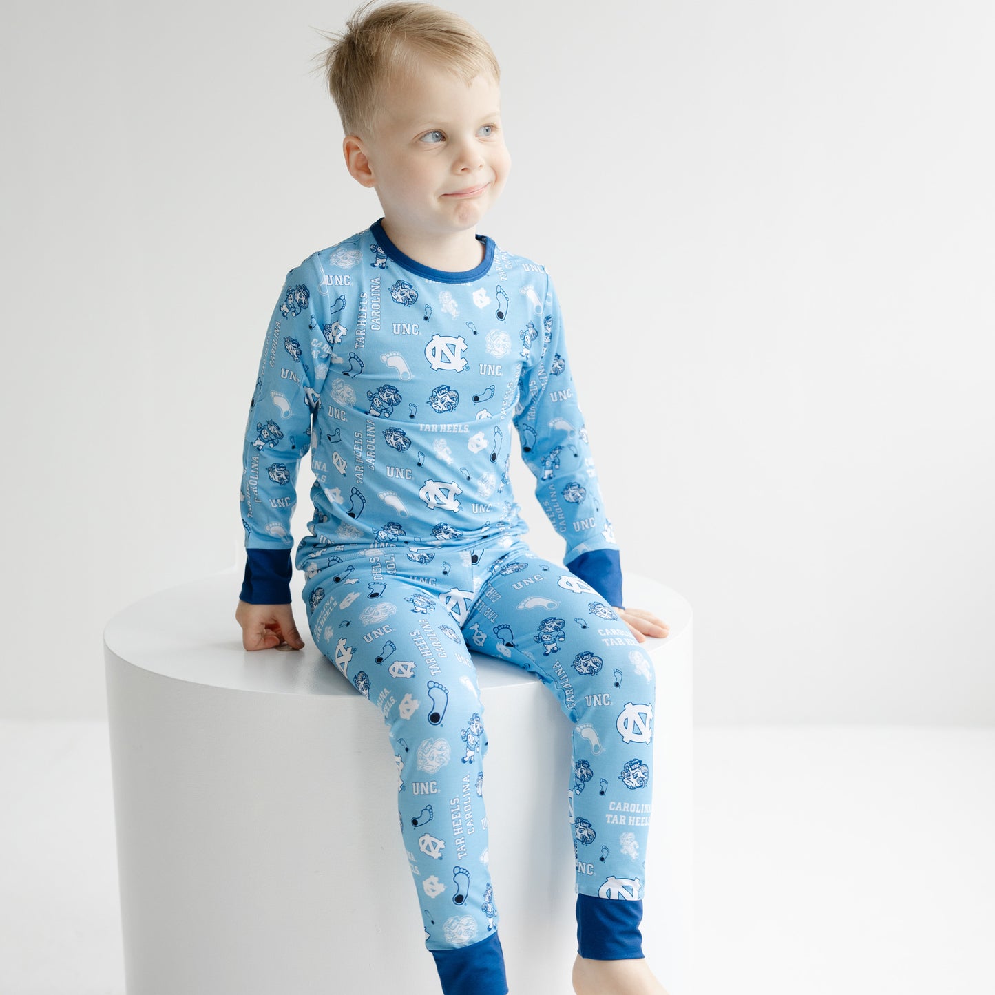 North Carolina Tar Heels children’s two-piece pajama set with long sleeve top and pants
