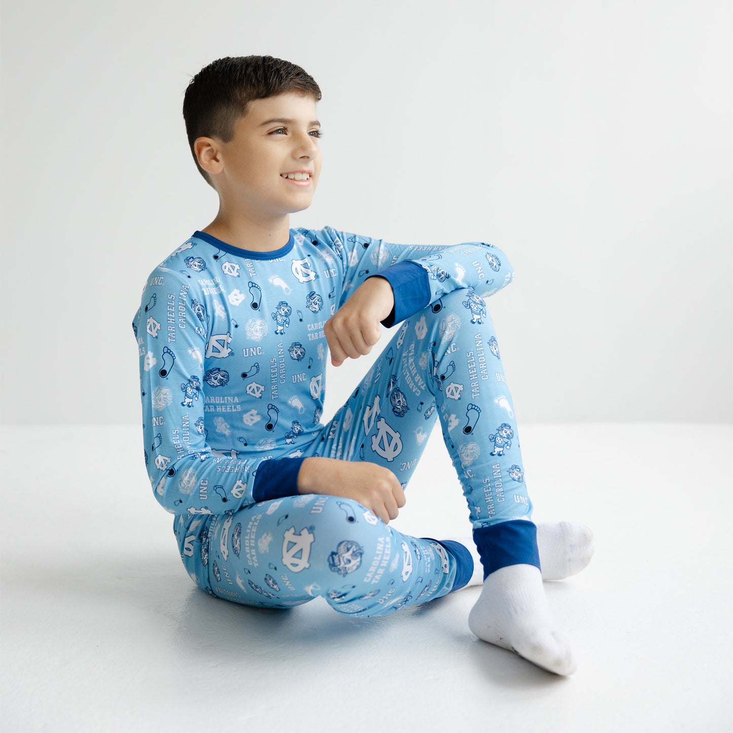 UNC Tar Heels Carolina blue bamboo pajamas for bedtime and game day