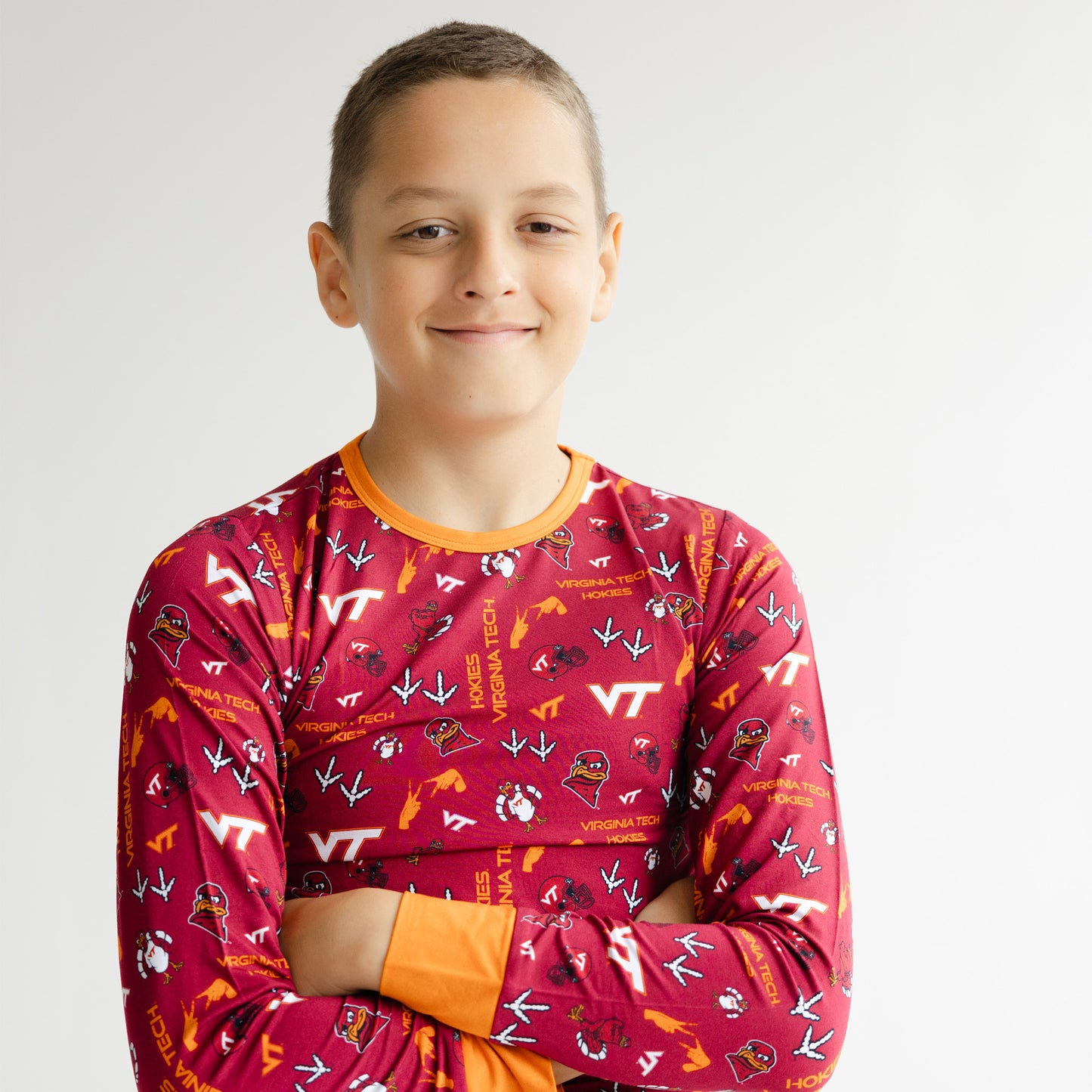 Kids Virginia Tech Hokies bamboo sleepwear featuring officially licensed Hokies graphics.