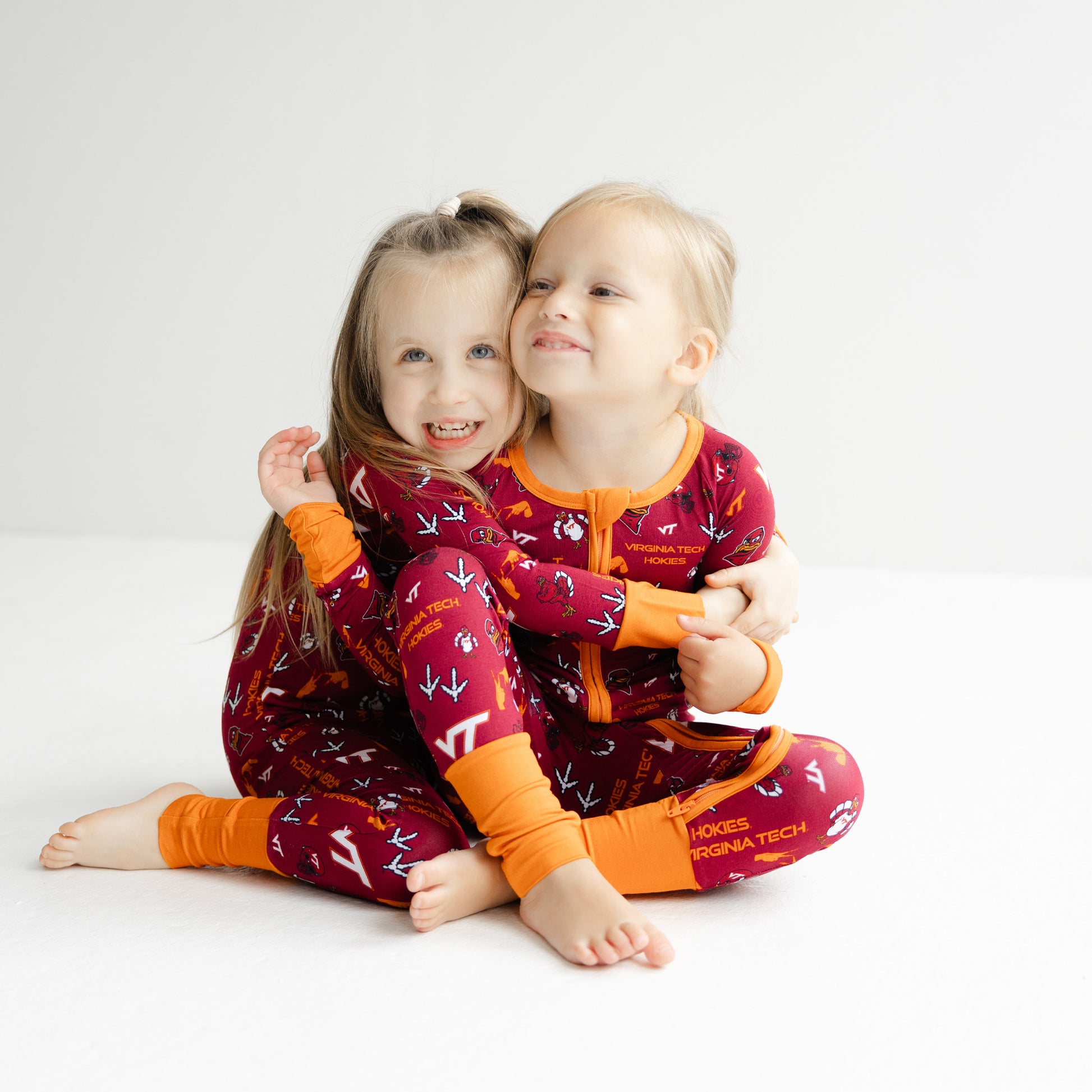 Virginia Tech Hokies newborn bamboo zippy sleeper with soft stretch fabric.