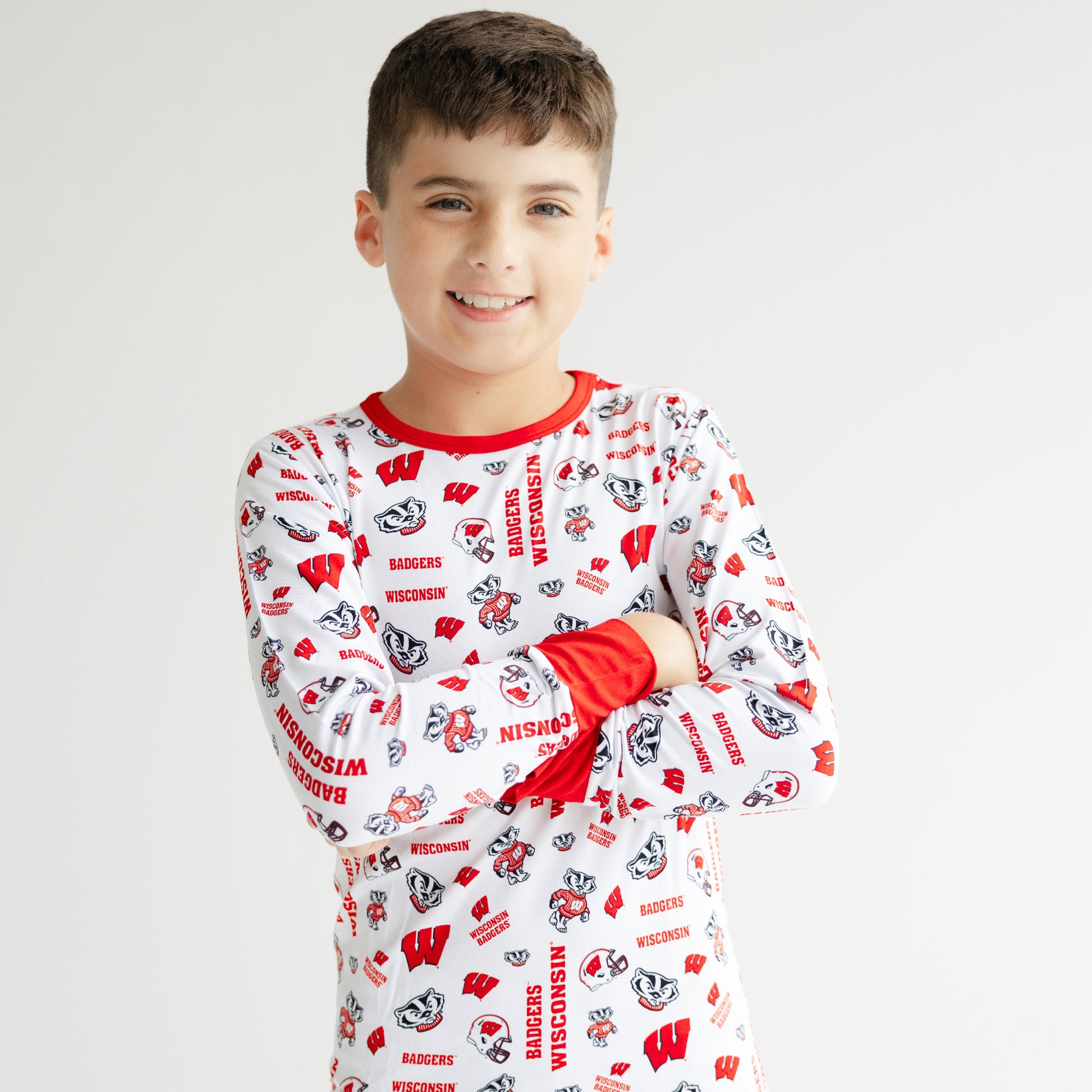 Wisconsin Badgers collegiate kids pajamas by Tailgate Tikes