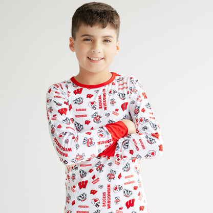 Wisconsin Badgers collegiate kids pajamas by Tailgate Tikes