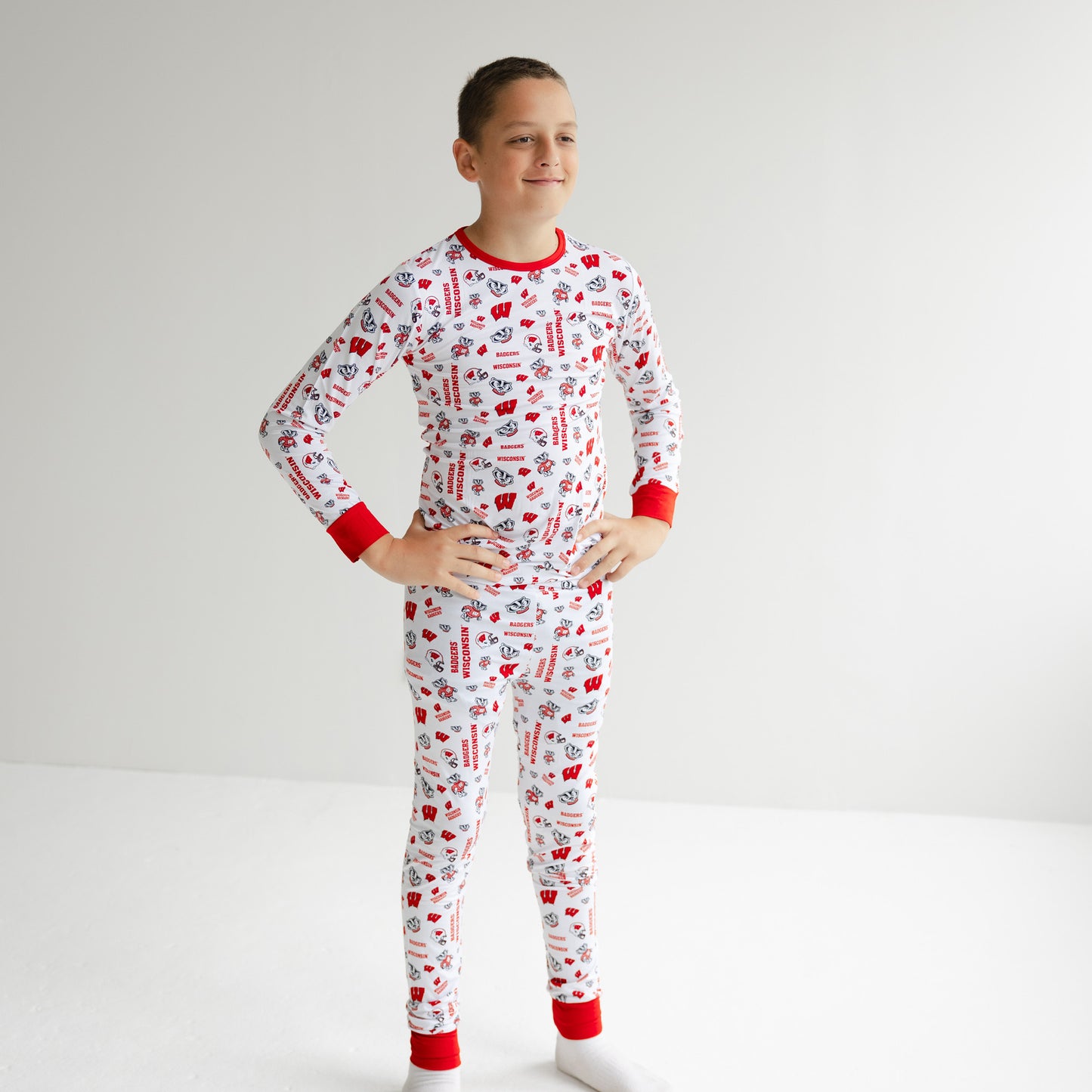Wisconsin Badgers two-piece pajamas for little fans of Wisconsin athletics