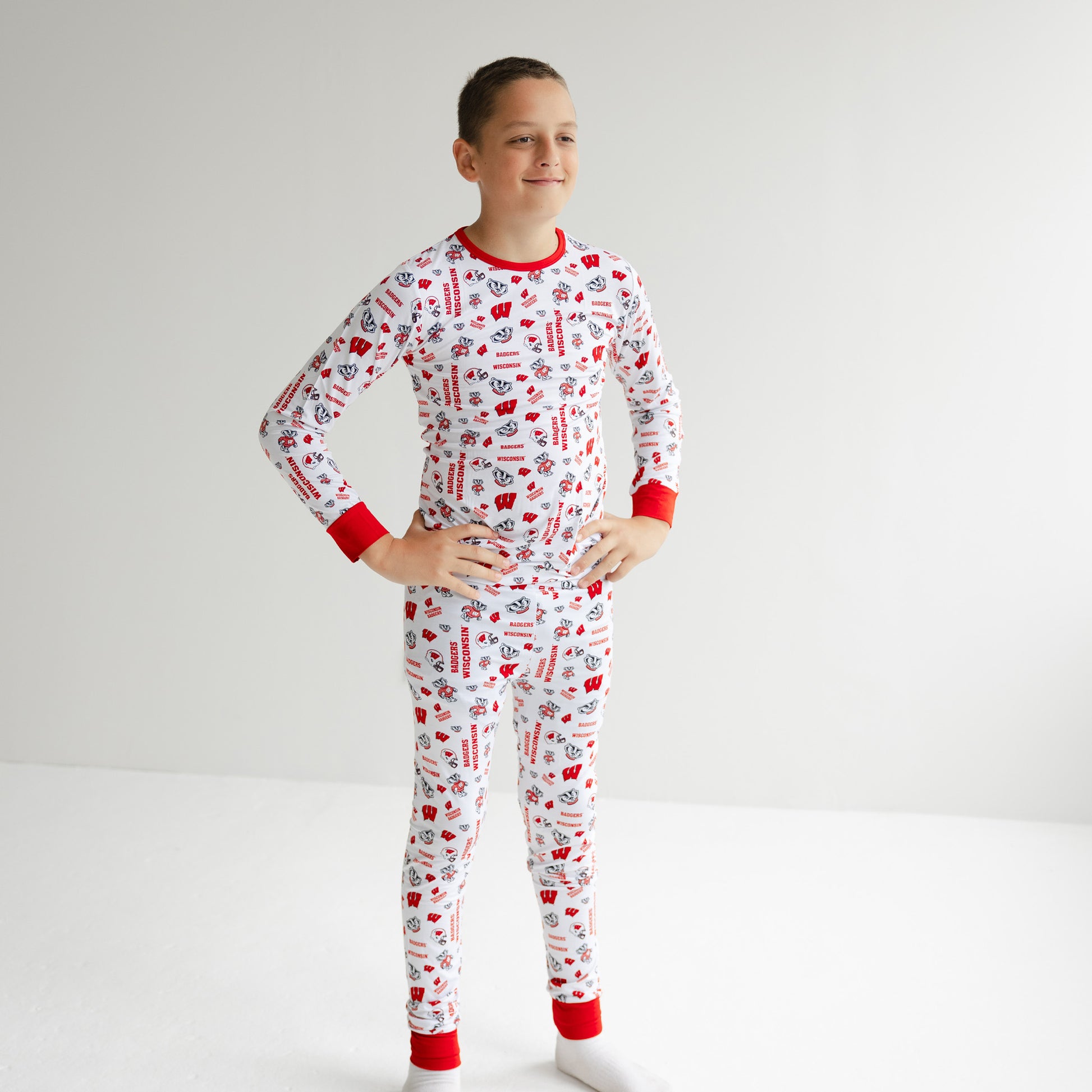 Wisconsin Badgers two-piece pajamas for little fans of Wisconsin athletics